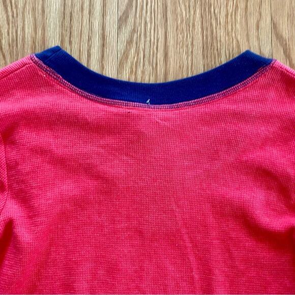 Tommy Hilfiger 1985 NYC Red Blue Thermal Shirt Top Womens Medium - Picture 8 of 15